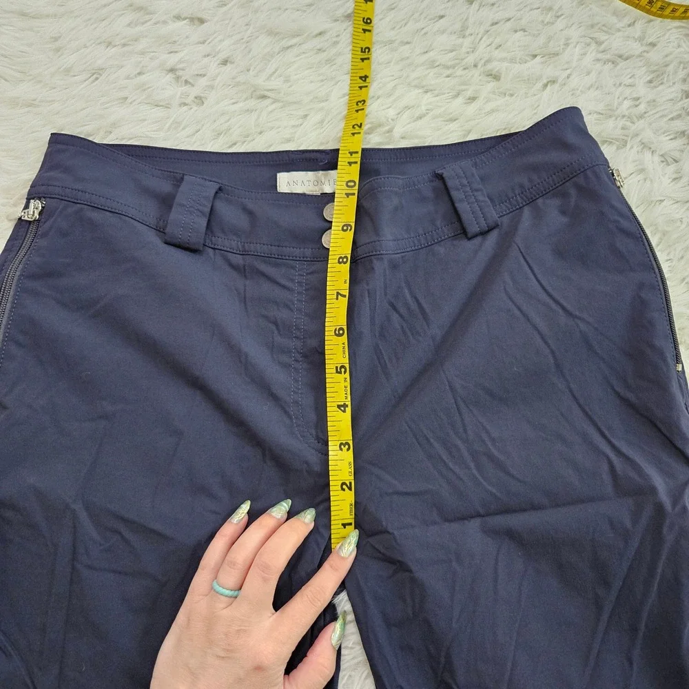 Anatomie Women Susan Skinny Ankle Pant Navy Blue Ankle Zip Lightweight Sz XL